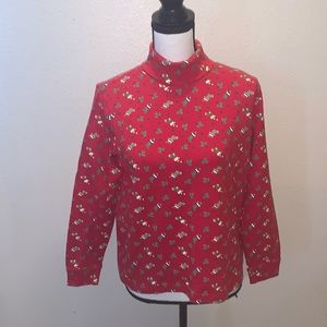 Carolyn Taylor red Christmas stockings turtleneck top